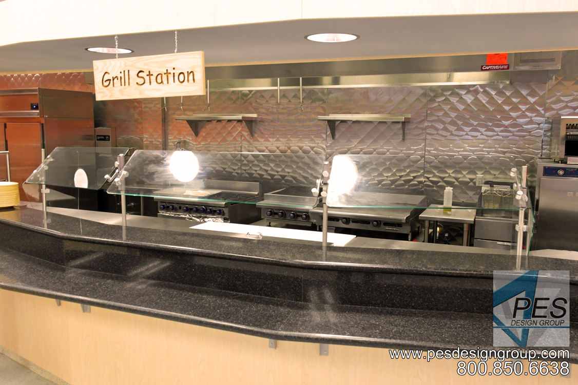 The grill station in the Cafe Mirabilis food court at Manatee Technical College in Bradenton Florida.