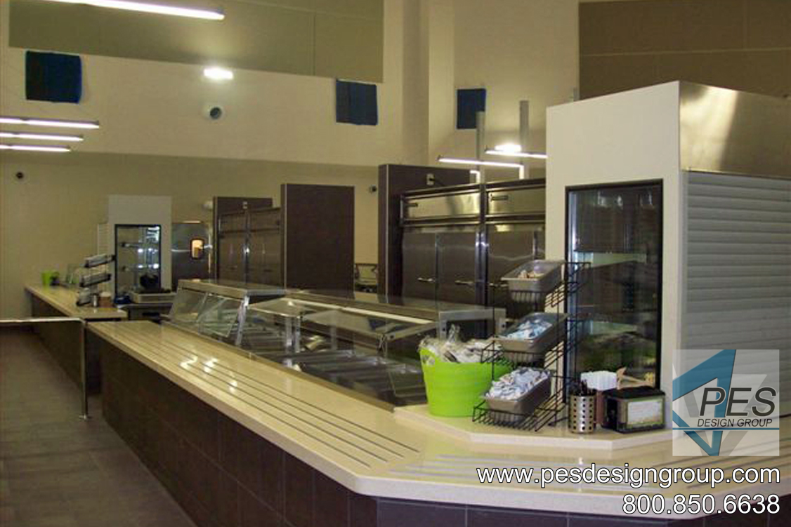 Innovative student foodservice and cafeteria design at Venice High School in Venice Florida.
