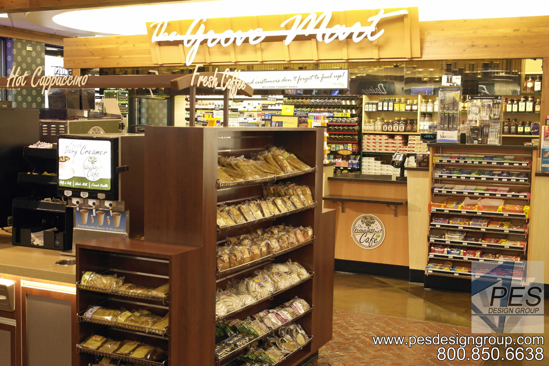 A look at coffee and pastry island counter at Grove Mart Shell in Lake in the Hills, IL.
